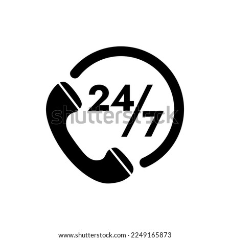 24 hours 7 days icon or 24 hours icon 7 days icon vector on white background. Simple 24 hours icon for any design. Best Non-stop sign for the symbol of service for 24 hours straight for 7 days