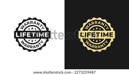 Lifetime warranty stamp or Lifetime warranty label vector isolated in flat style. The best Lifetime warranty label vector isolated for design element. Lifetime warranty stamp design element.