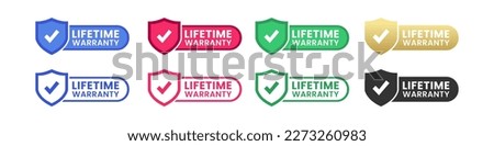 Lifetime warranty label or Lifetime warranty mark vector isolated in flat style. The best Lifetime warranty label vector isolated for design element. Lifetime warranty stamp design element.