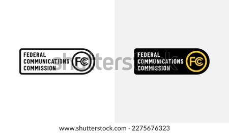 Federal communications commission or FCC Seals Label Vector Isolated in Flat Style. Simple Federal communications commission label vector. FCC mark vector isolated.