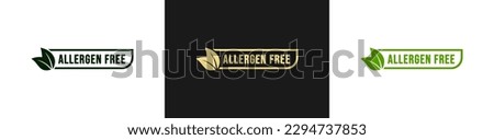 Allergen free label or Allergen free icon vector isolated in flat style. Allergen free label vector for product packaging design element. Allergen free icon for packaging design element.