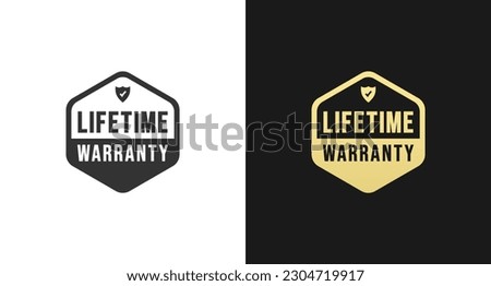 Lifetime warranty label or Lifetime warranty sign vector isolated in flat style. Best Lifetime warranty label vector isolated for design element. Simple Lifetime warranty stamp design element.