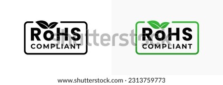 RoHS label or RoHS logo vector isolated in flat style. The best RoHS label vector for product packaging design element. RoHS logo vector for packaging design element.