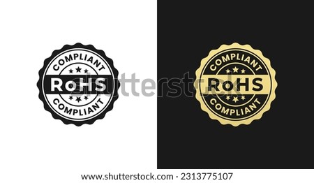 RoHS logo or RoHS stamp vector isolated in flat style. The best RoHS logo vector for product packaging design element. RoHS stamp vector for packaging design element.