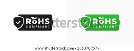 RoHS logo or RoHS symbol vector isolated in flat style. Best RoHS logo vector for product packaging design element. RoHS symbol vector for packaging design element.