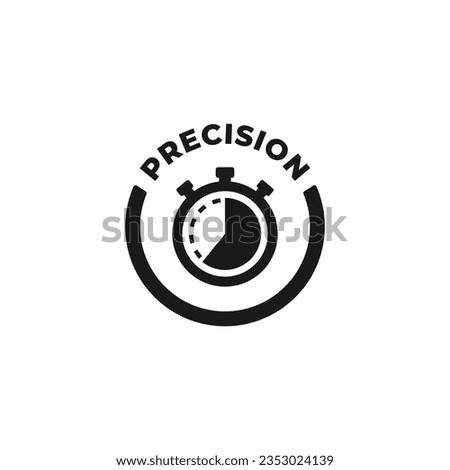 Precision icon vector or Precision Label vector isolated. Best Precision icon for product packaging design element.
