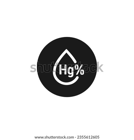 Mercury icon vector or Hg symbol isolated. Periodic table element mercury icon on white background. Vector illustration. hydrargyrum outline icon, or hydrargyrum isolated icon. 