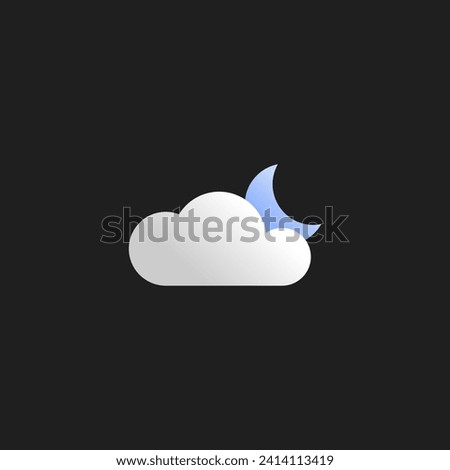 Clear night sky or moonlit night clouds icon vector isolated. night clouds icon for apps, websites, print design and more.