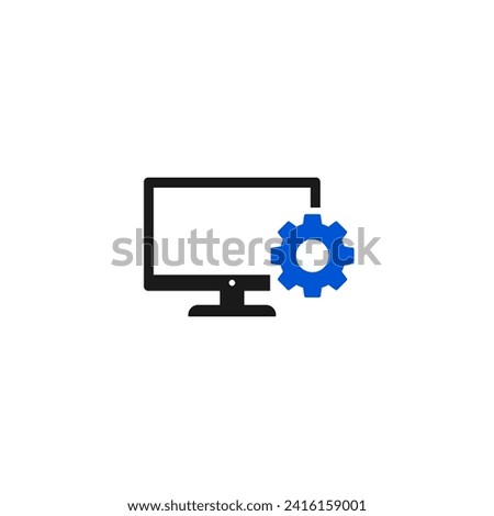 Display setting icon or monitor setting icon vector isolated. Best Display setting icon vector for mobile apps, websites, security design element and more.