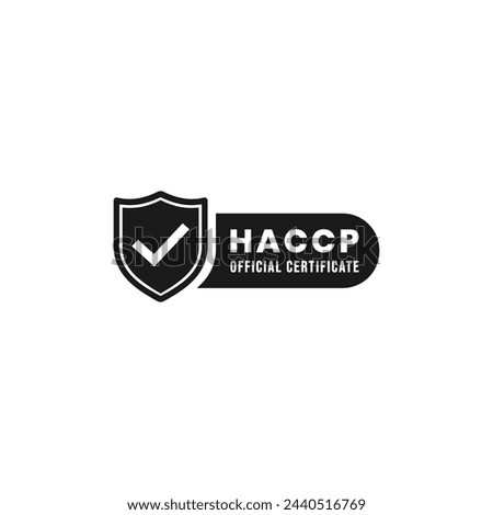 HACCP logo for Food Safety system or HACCP Certificate Vector Isolated. HACCP Logo for design food safety system. Hazard Analysis Critical Control Point.