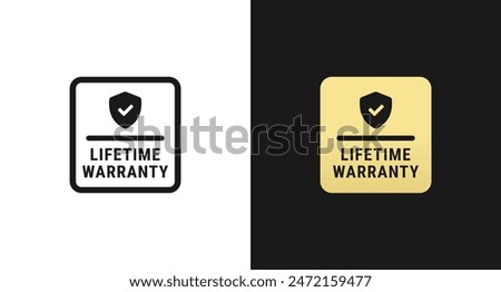 Lifetime warranty label or sticker vector isolated. The Lifetime warranty label vector isolated for product packaging design element.