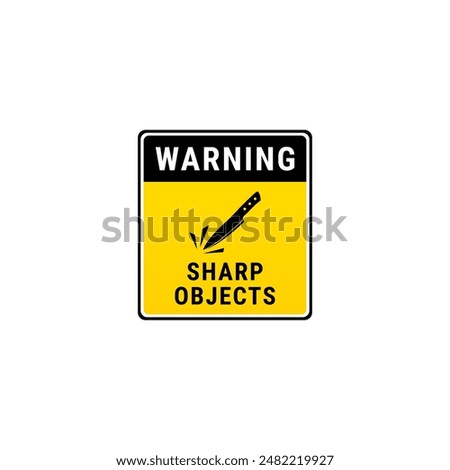 Sharp objects sign or Warning sharp objects symbol vector isolated. Best Sharp objects for Sharp object danger warning sign.