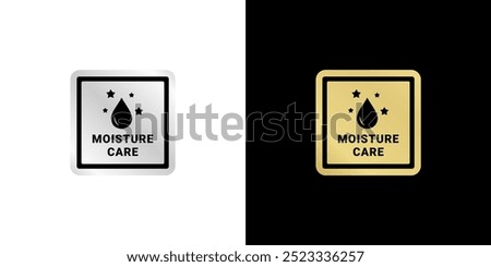 Moisture care label or Moisture care logo vector isolated. Best Moisture care label for product packaging design element. Moisture care logo for packaging design element.