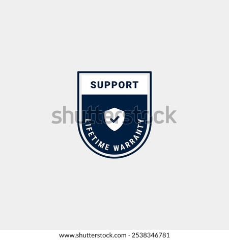 Lifetime warranty label vector for product packaging design element. Lifetime warranty label vector isolated for product packaging design element.