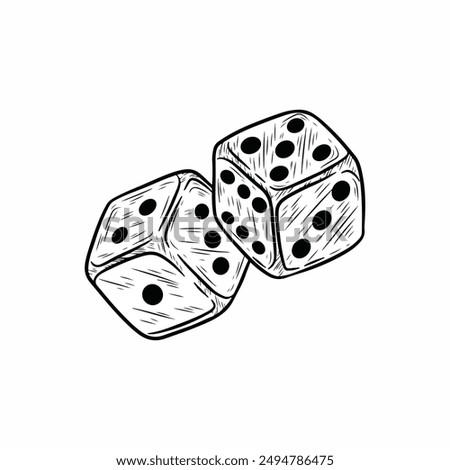 artwork illustration art black and white t shirt design dice premium vector