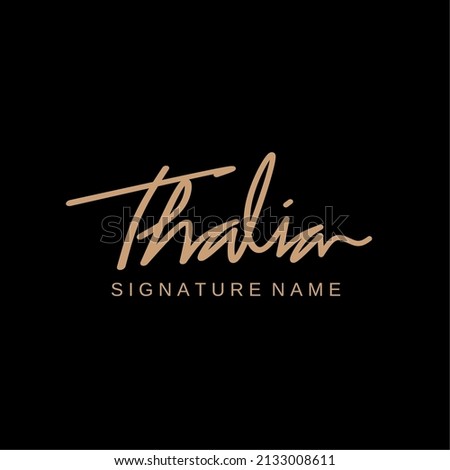 Thalia text calligraphy handwritten signature name