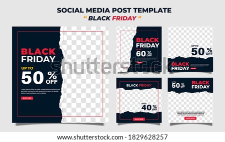 Creative vector modern black friday sale social media post template  banner collection.
