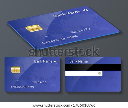 Blue atm card with the paywave logo 