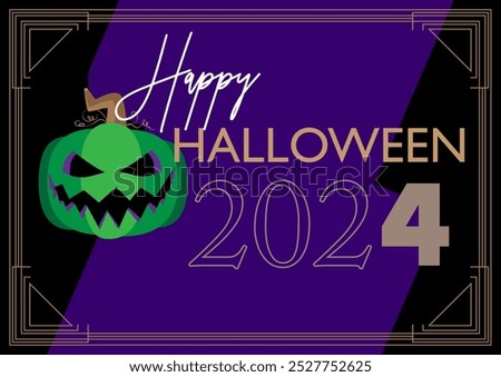 Halloween poster. Banner template for 2024 October Holiday event. Design with Jack O' Lantern pumpkin. Social media post for invitation.