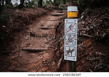 Similar – Image, Stock Photo Sign prohibited for bicycles ground