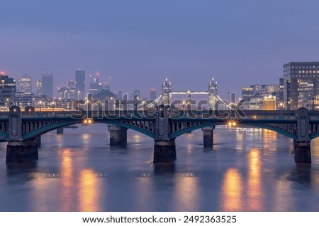 Similar – Image, Stock Photo Blue hour Container