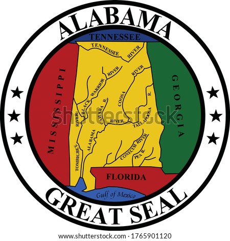 Great Seal of US Federal State of Alabama (The Yellowhammer State)