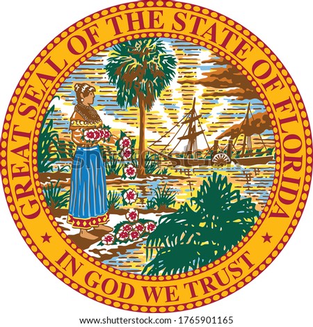 Great Seal of US Federal State of Florida (The Sunshine State)