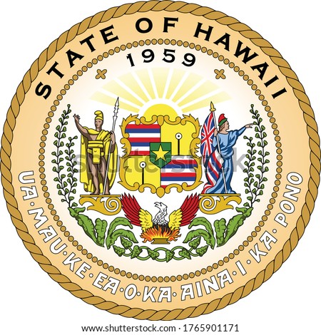 Great Seal of US Federal State of Hawaii (The Aloha State)