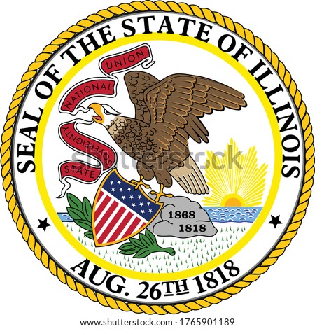 Great Seal of US Federal State of Illinois (Land of Lincoln)
