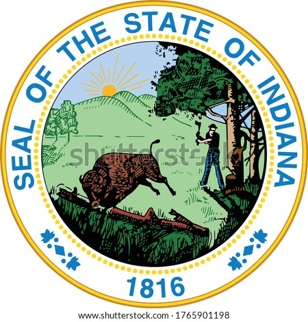Great Seal of US Federal State of Indiana (The Hoosier State)