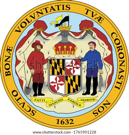 Great Seal of US Federal State of Maryland (Old Line State)