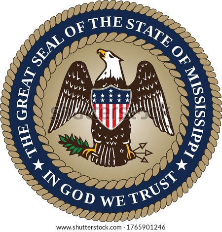 Great Seal of US Federal State of Mississippi (The Magnolia State)