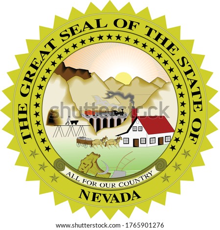 Great Seal of US Federal State of Nevada (The Silver State)