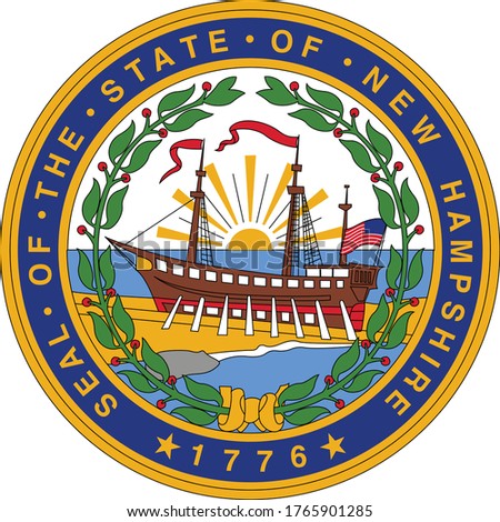 Great Seal of US Federal State of New Hampshire (The Granite State)