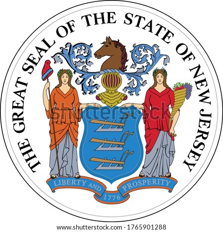 Great Seal of US Federal State of New Jersey (The Garden State)