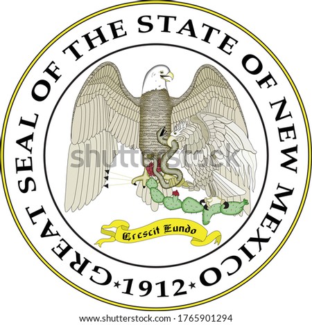 Great Seal of US Federal State of New Mexico (Land of Enchantment)
