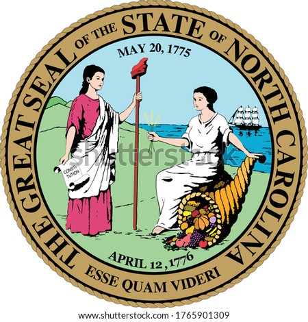 Great Seal of US Federal State of North Carolina (Old North State)