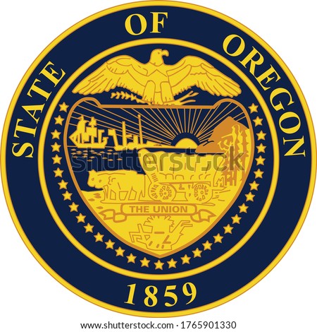 Great Seal of US Federal State of Oregon (The Beaver State)