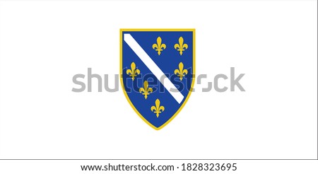 Vector Illustration of the Historical Timeline Flag of Bosnia and Herzegovina from 1992 to 1998