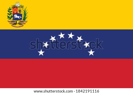 Vector Illustration of the National Flag of the Bolivarian Republic of Venezuela