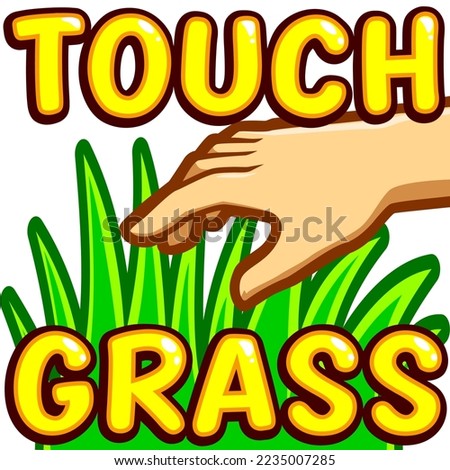 Touch Grass Emote Vector Illustration