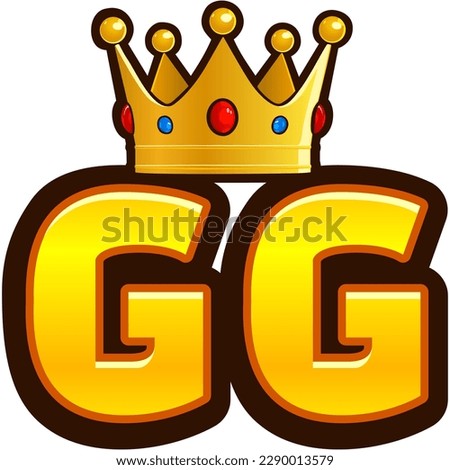 Golden GG Twitch Emote Vector Illustration