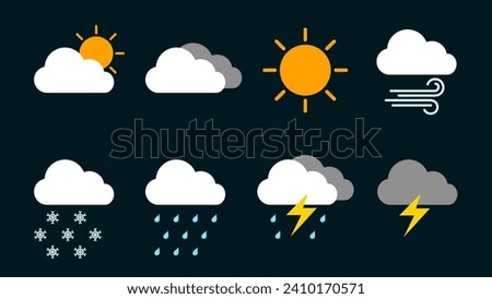 weather icons set vector illustration