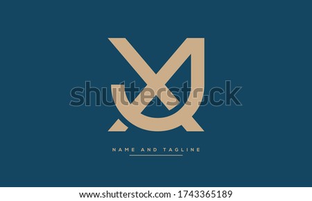 Alphabet letters monogram icon logo JX or XJ