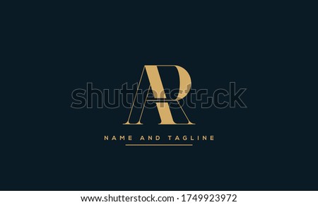 alphabet letters monogram icon logo AR or RA
