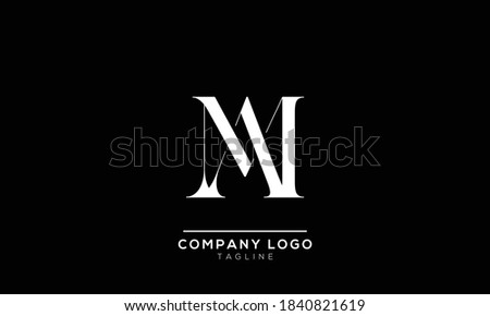 alphabet letters monogram icon logo AM or MA Imagine de stoc © 