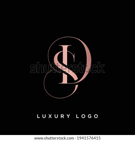 Initial DS SD modern monogram and elegant logo design, Professional Letters Vector Icon Logo on black background. Zdjęcia stock © 