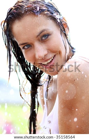 Portrait of the wet woman
