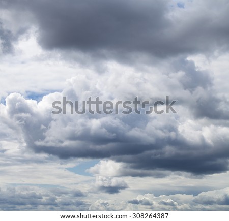 Overcast clouds. Storm sky, rainy clouds over horizon