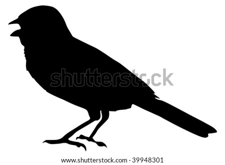 Silhouette Of Sparrow Stock Vector Illustration 39948301 : Shutterstock